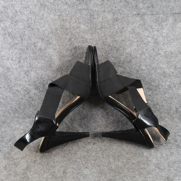 Calvin Klein Shoes Womens 7.5 Strappy Pump Heel Slingback Elastic Open Toe Black - Picture 9 of 13